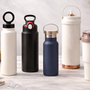 Insulated water bottles arranged for everyday use with different sizes and lid styles