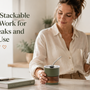 10oz stackable tumbler beside a home espresso setup on a clean desk