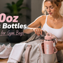 20oz sports bottle in a gym bag side pocket before a workout