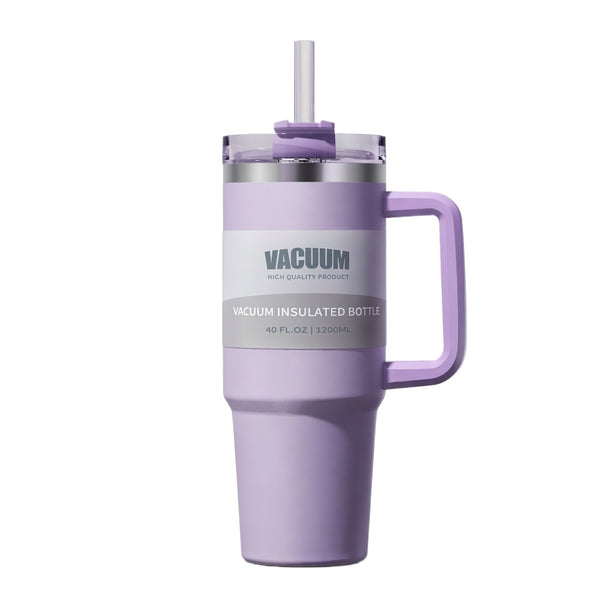 Handled Straw Lid Travel Tumbler 40oz
