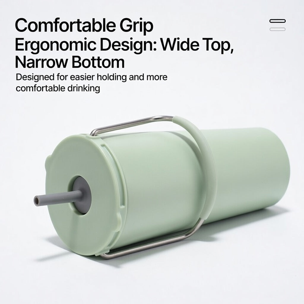 Handled Straw Travel Tumbler - 20oz