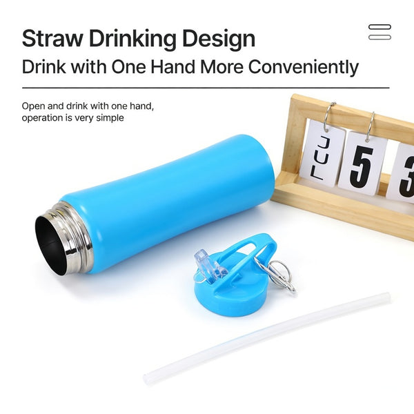 Slim Waist Straw Lid Insulated Bottle