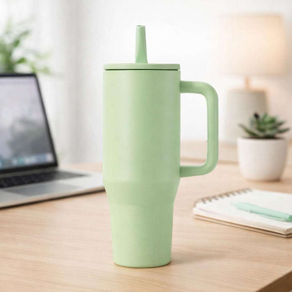 Insulated Handled Straw Tumbler