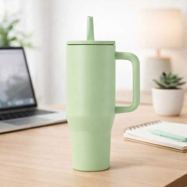 Insulated Handled Straw Tumbler