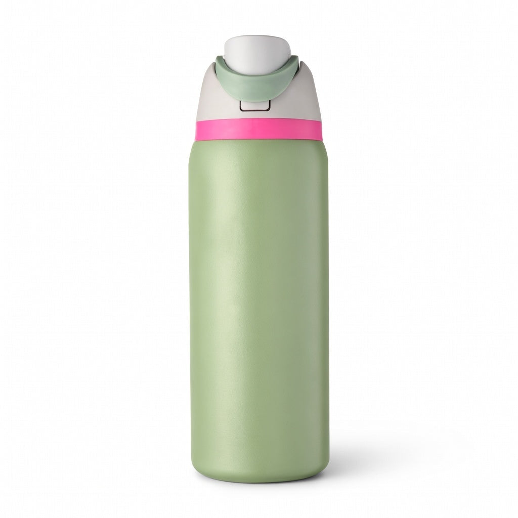 Push-Button Pop Lid Insulated Water Bottle