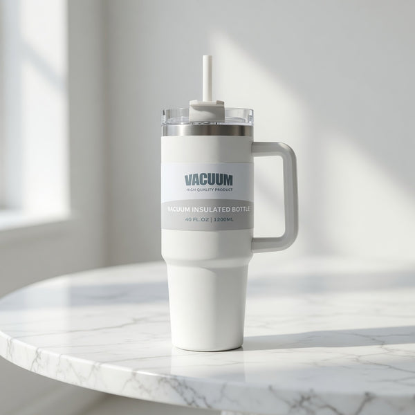 Handled Straw Lid Travel Tumbler 40oz