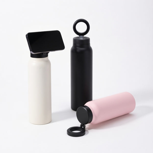 Magnetic Lid Phone Holder Water Bottle
