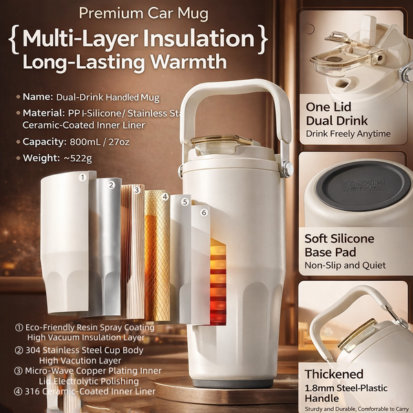 Ceramic Coated Carry Handle Tumbler 27oz