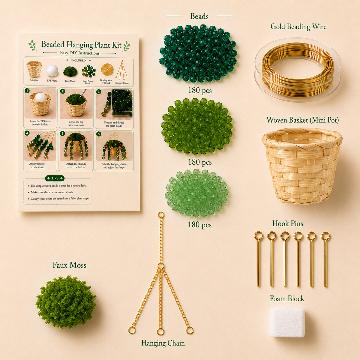 Extra Full Beaded Plant Suncatcher DIY Kit