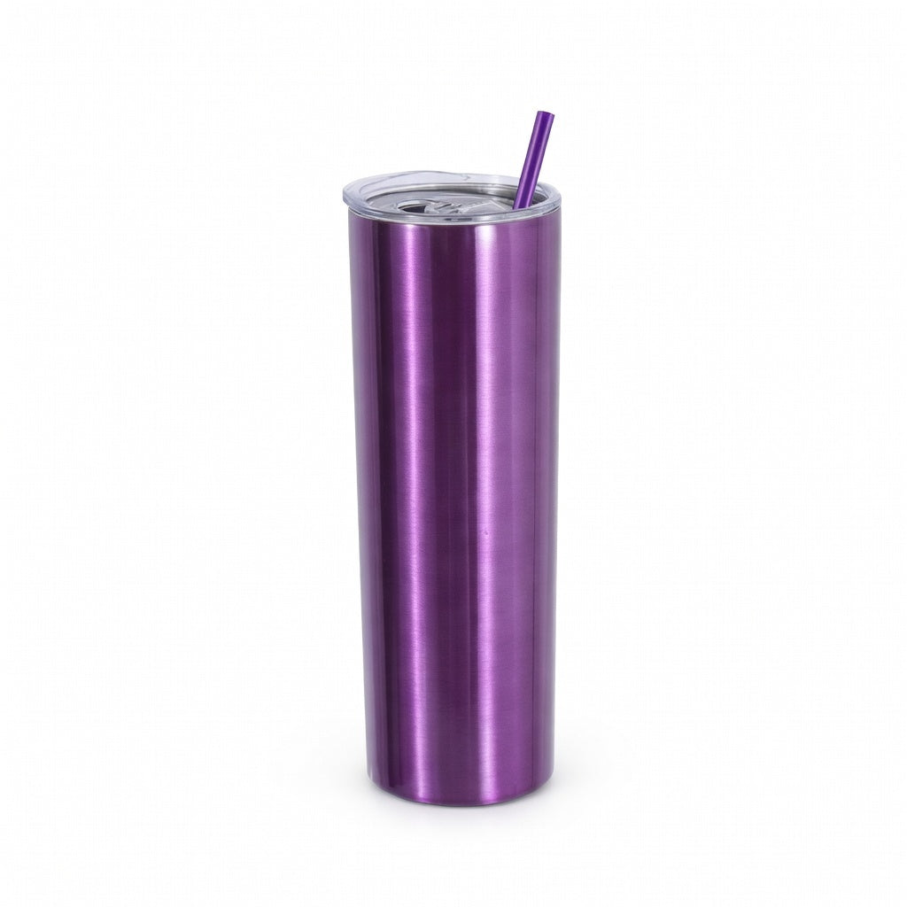 Powder Coated Skinny Straw Tumbler