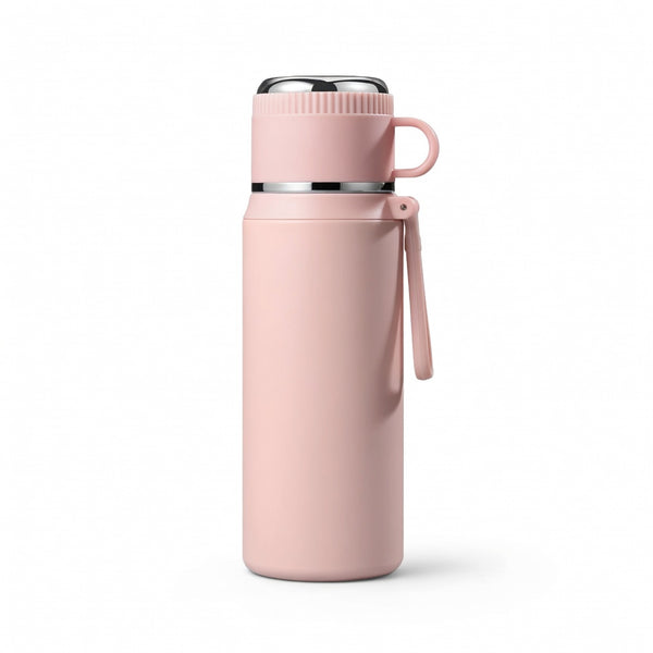 Matte Dual-Drink Water Bottle with Cup Lid