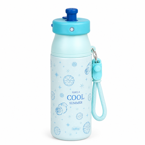 Misting Straw Lid Insulated Water Bottle 15oz