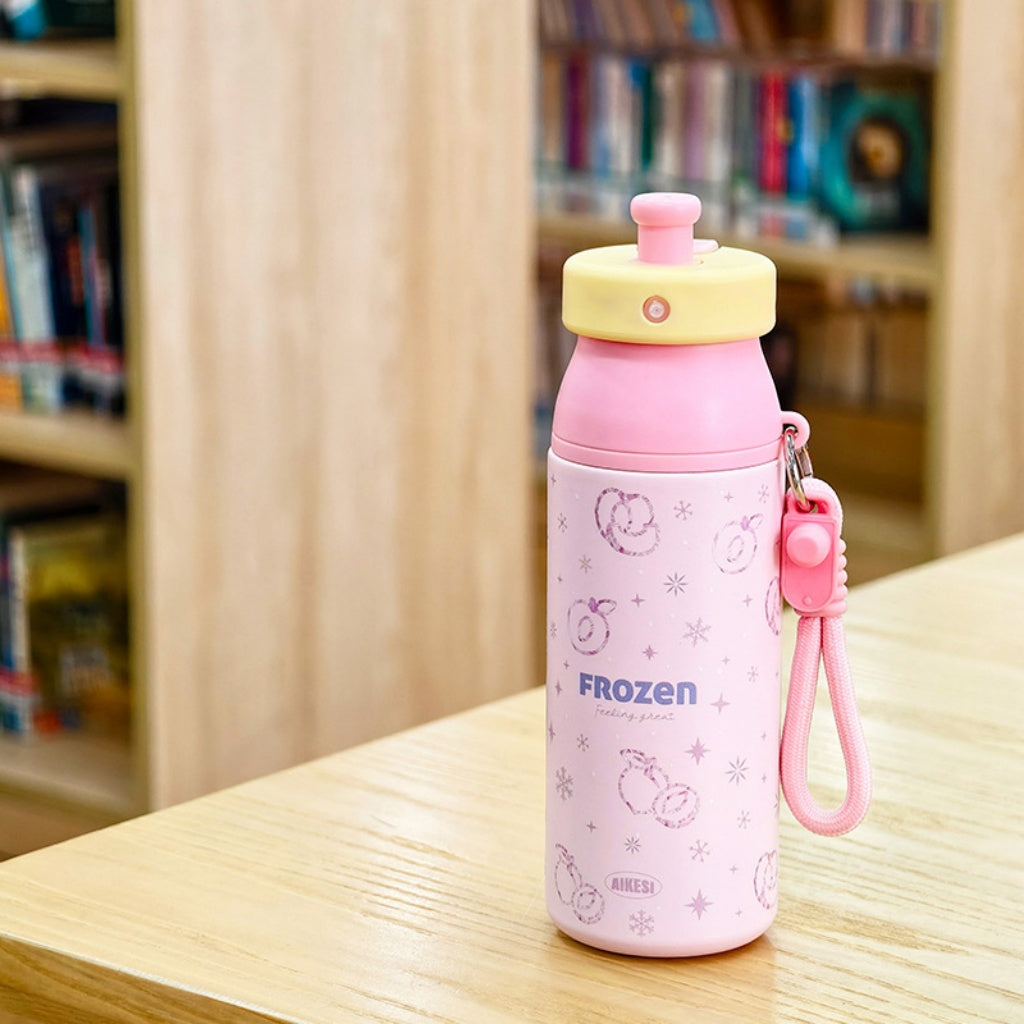 Misting Straw Lid Insulated Water Bottle 15oz