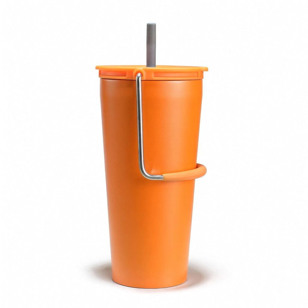 Handled Straw Travel Tumbler - 20oz