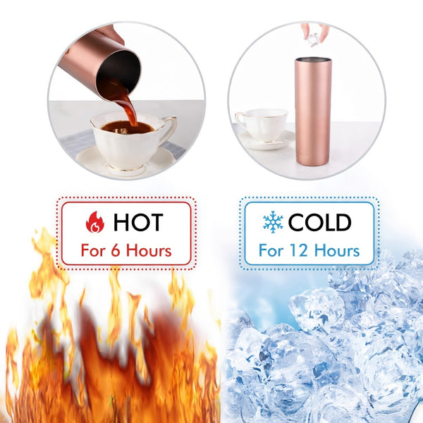 Powder Coated Skinny Straw Tumbler