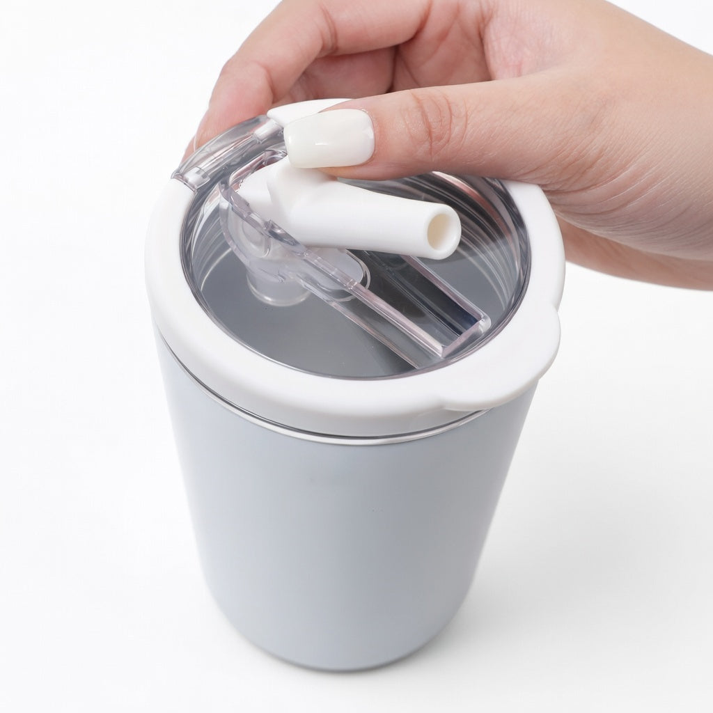 Integrated Ring Handle Straw Tumbler