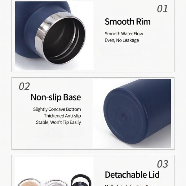 Wide Mouth Insulated Water Bottle with Carry Handle