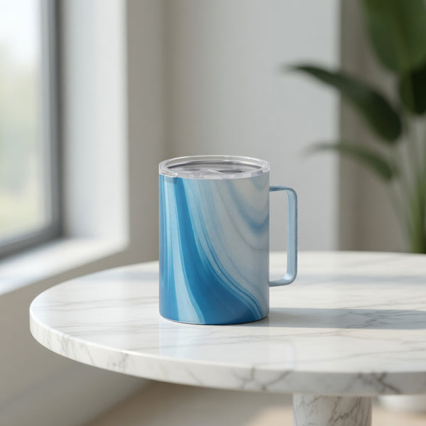 Marble Handled Insulated Coffee Mug 12oz