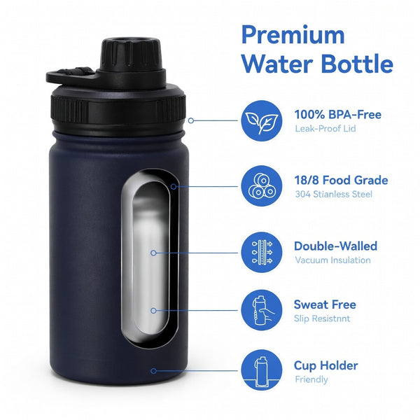 Wide Mouth Carry Handle Insulated Bottle