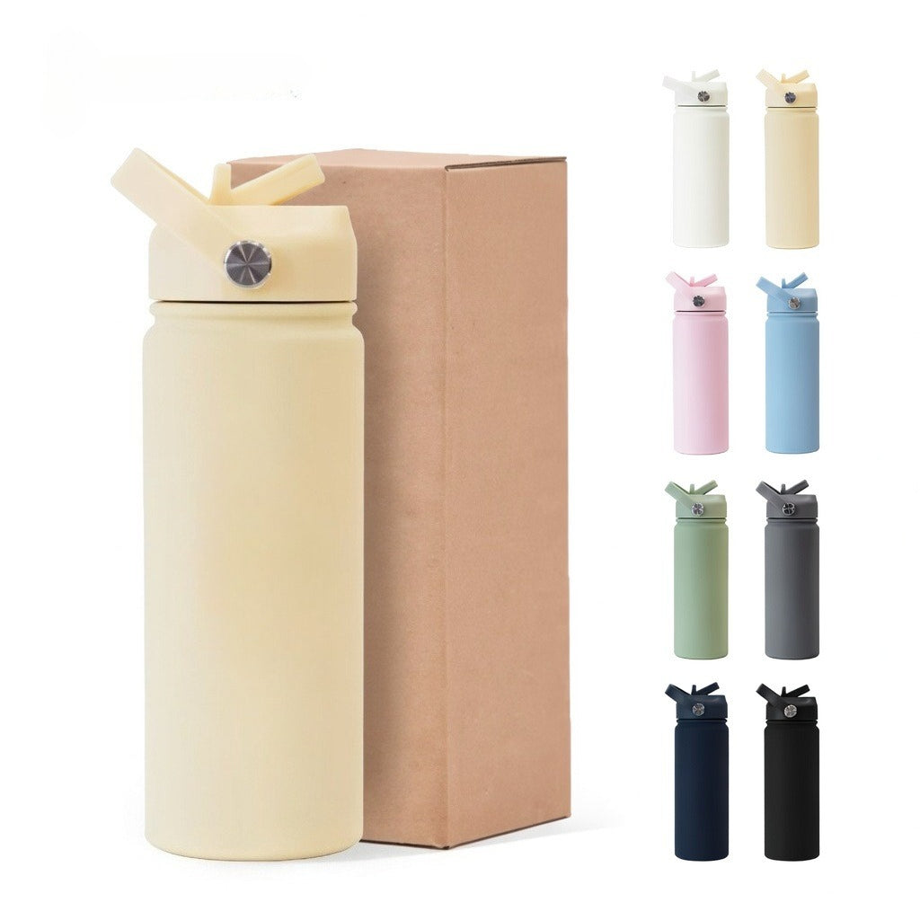 Matte Straw Lid Insulated Bottle