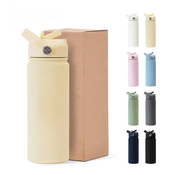 Matte Straw Lid Insulated Bottle