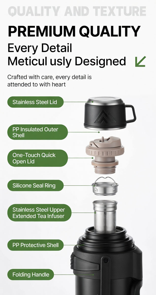 Heavy-Duty Carry Handle Outdoor Bottle 40oz