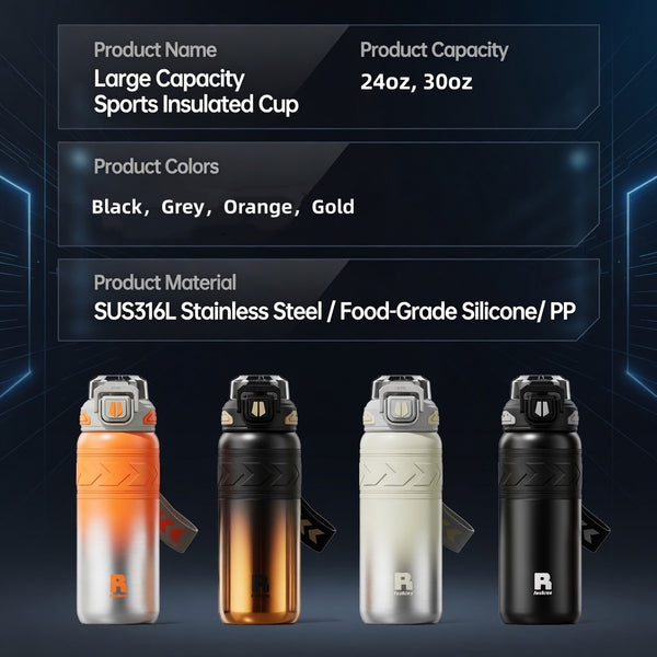 Dual-Mode Straw Lid Insulated Sports Bottle
