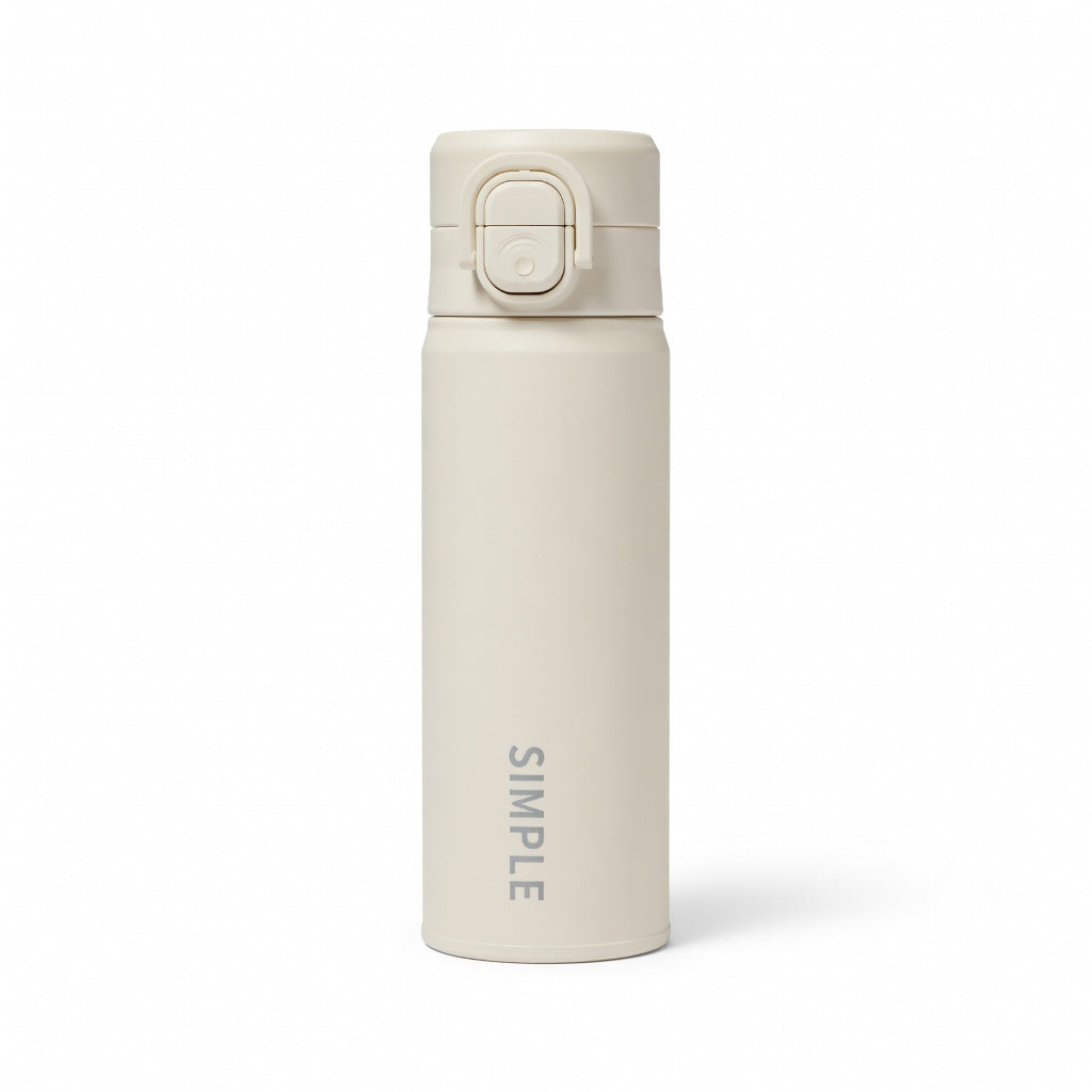 Matte Dual-Drinking Straw Lid Water Bottle 17oz