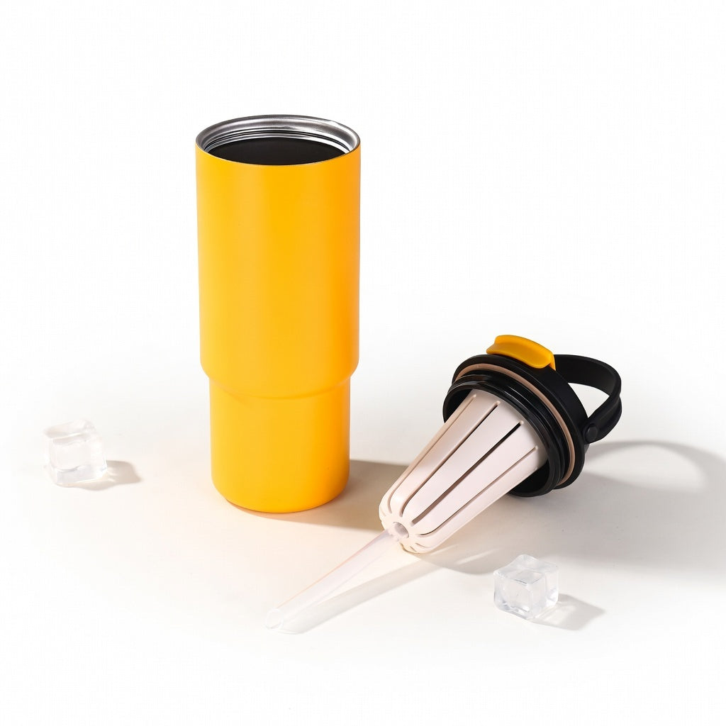 Handled Straw Lid Travel Tumbler 30oz