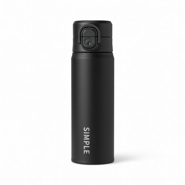 Matte Dual-Drinking Straw Lid Water Bottle 17oz