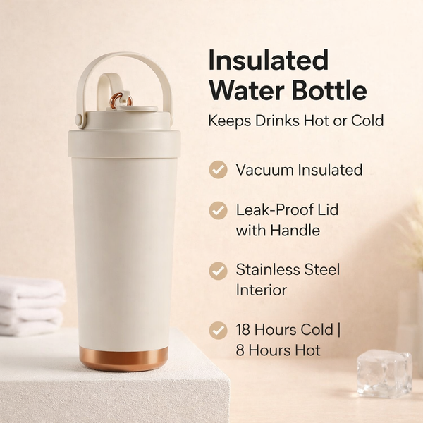 Ceramic Lined Handled Travel Tumbler 26oz