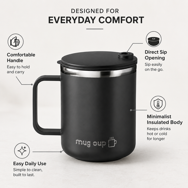 Sliding Lid Handled Coffee Tumbler 14oz