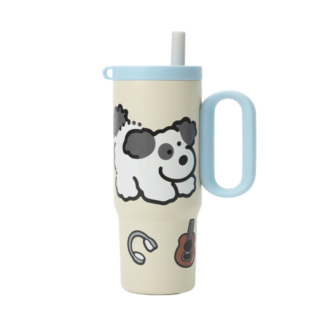 Matte Handled Tumbler with Dual-Drinking Lid 26oz