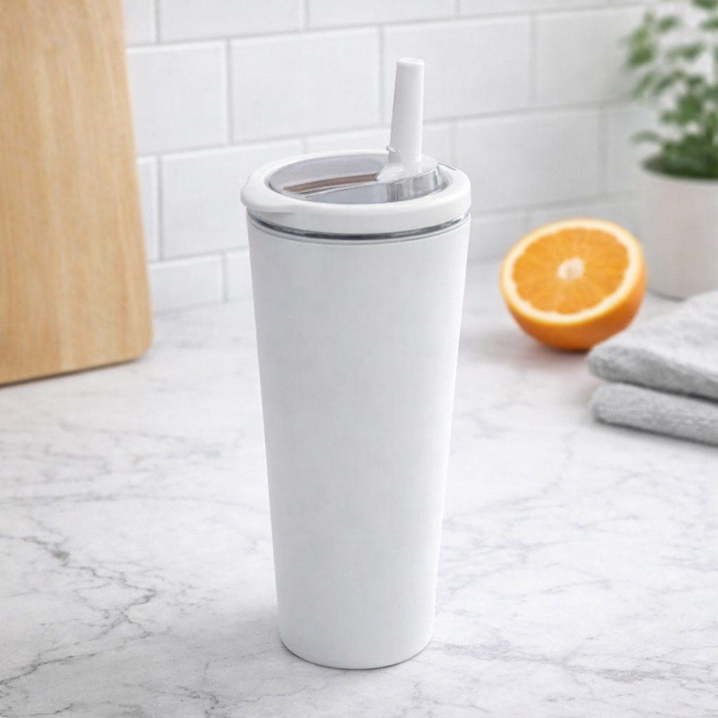 Integrated Ring Handle Straw Tumbler
