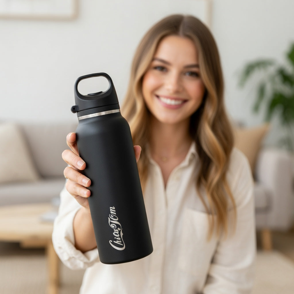 One-Touch Ceramic Lined Carry Handle Water Bottle 20oz