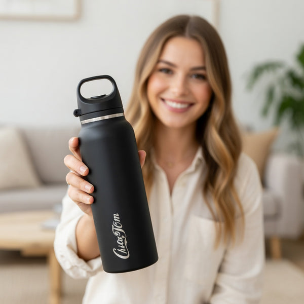 One-Touch Ceramic Lined Carry Handle Water Bottle 20oz