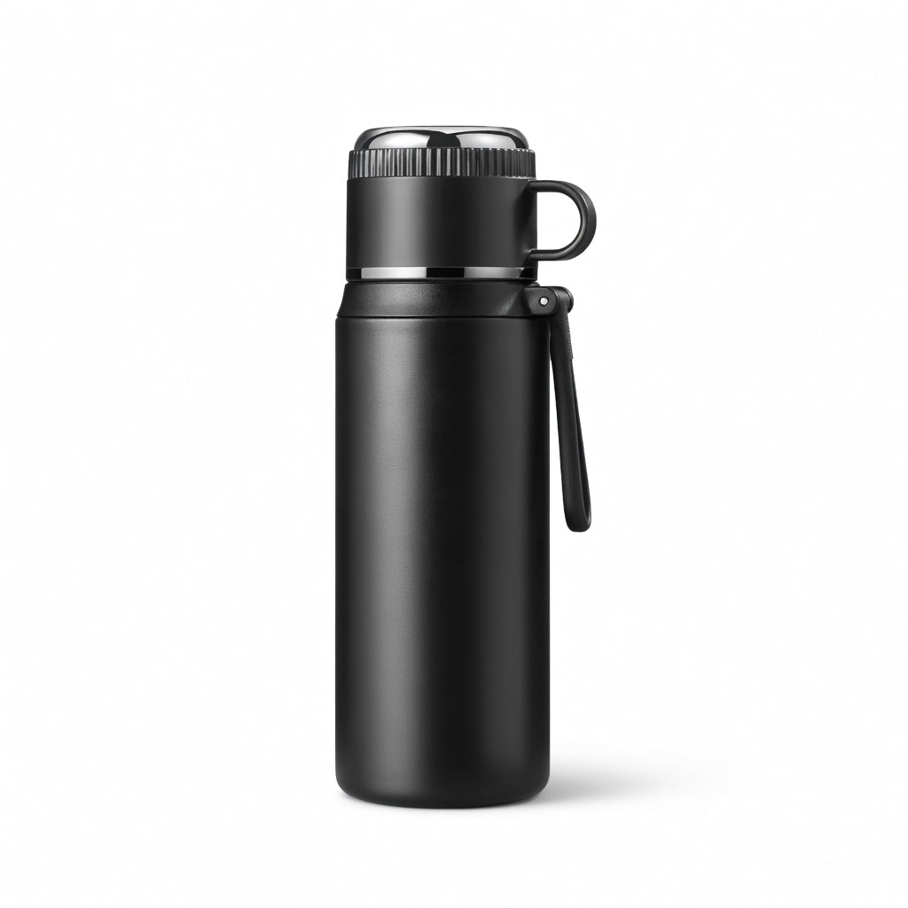 Matte Dual-Drink Water Bottle with Cup Lid