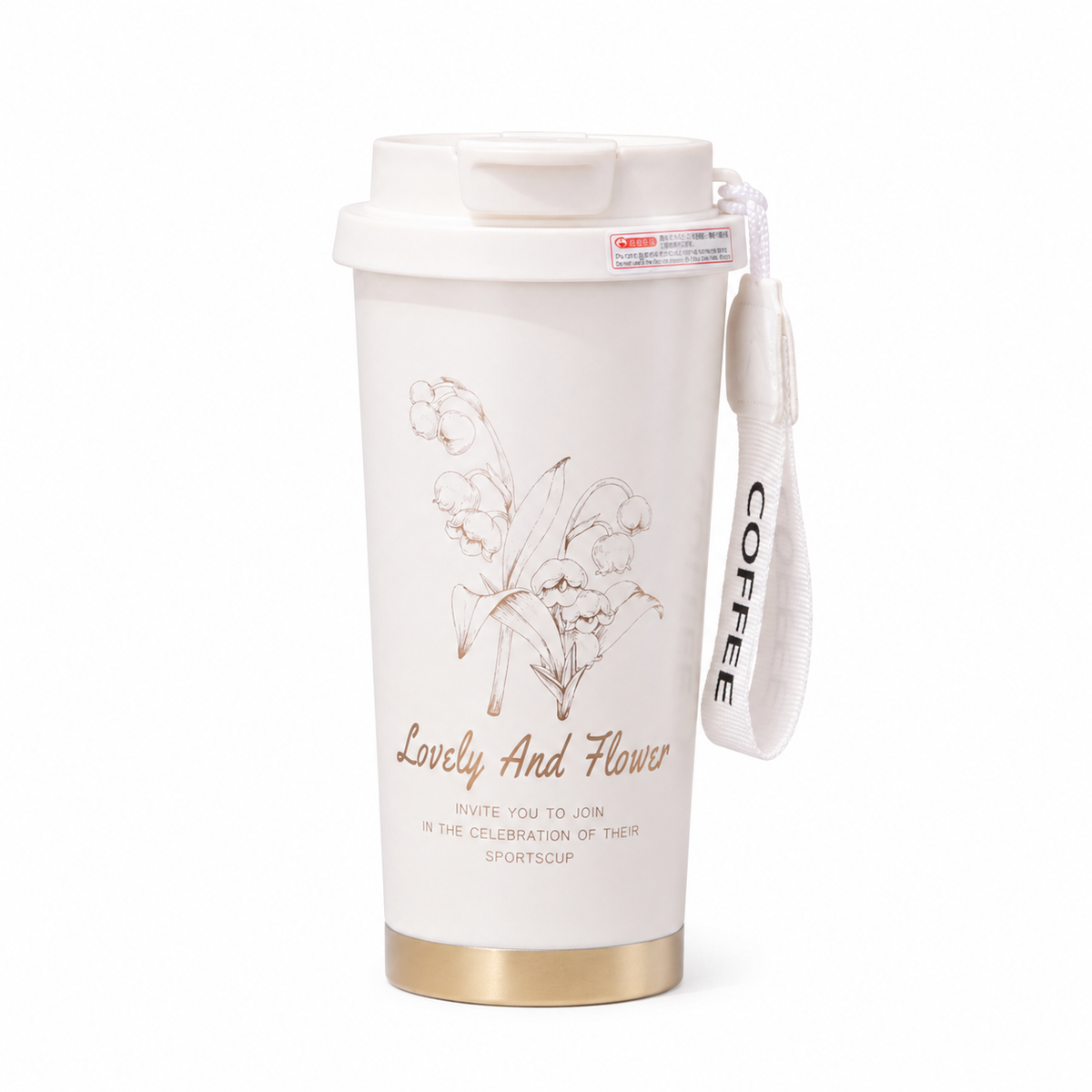 Lily of the Valley Triple-Lid Coffee Tumbler 18oz