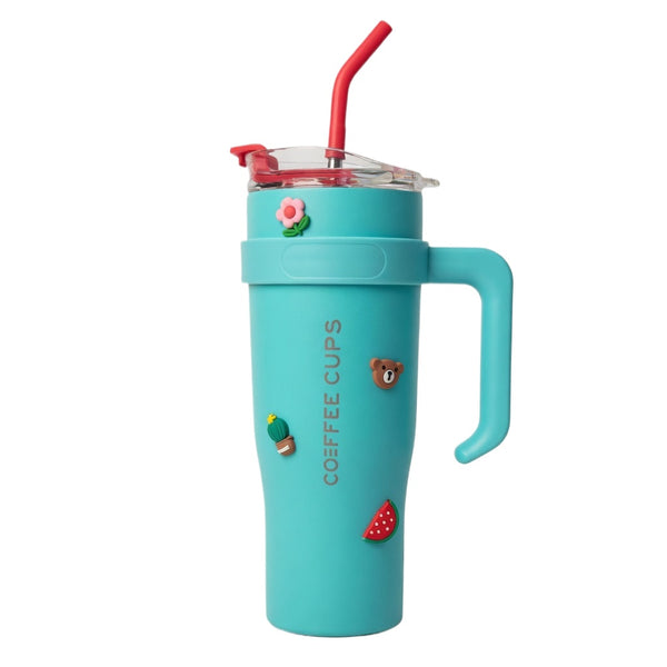 Handled Insulated Straw Tumbler 42oz