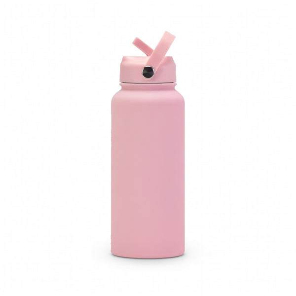 Matte Straw Lid Insulated Bottle