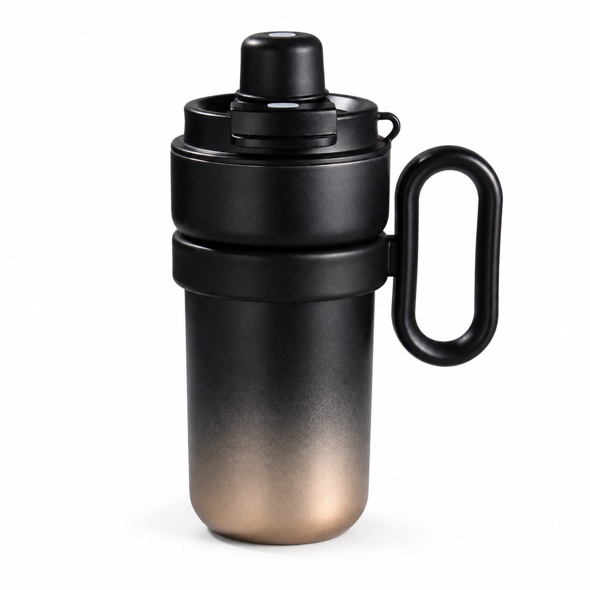 Dual-Drink Insulated Coffee Tumbler with Handle