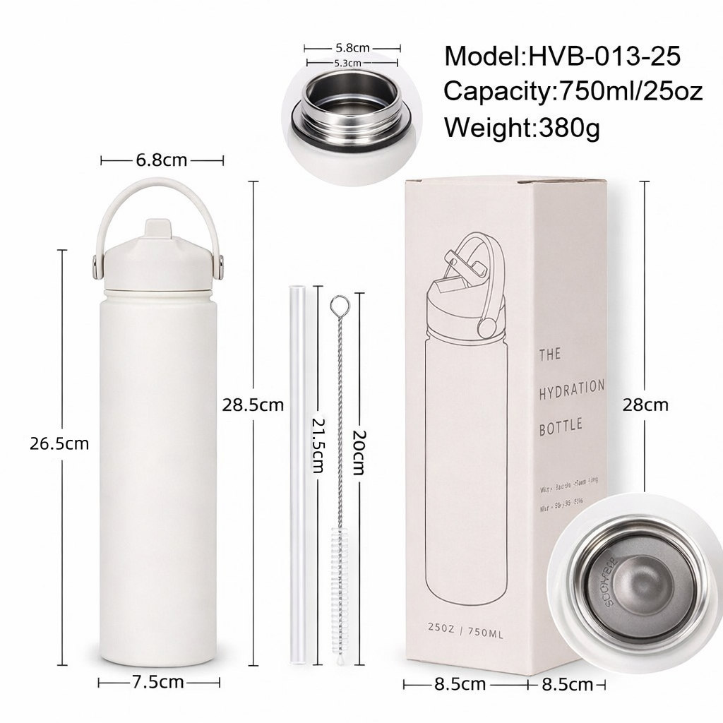 Wide Mouth Straw Lid Bottle 25oz
