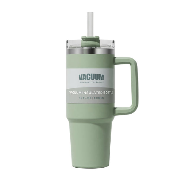Handled Straw Lid Travel Tumbler 40oz