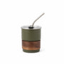 Stackable Dual-Drink Insulated Tumbler with Wood Sleeve 10oz