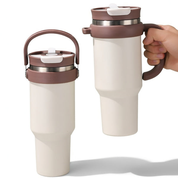 Handled Dual-Drink Travel Tumbler 40oz