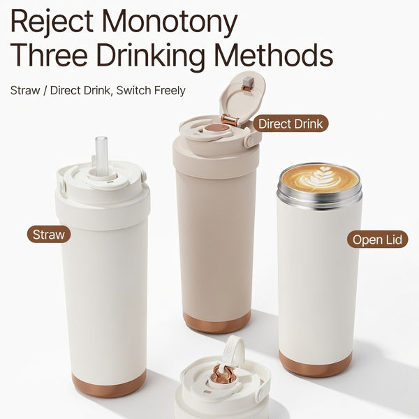 Ceramic Lined Handled Travel Tumbler 26oz