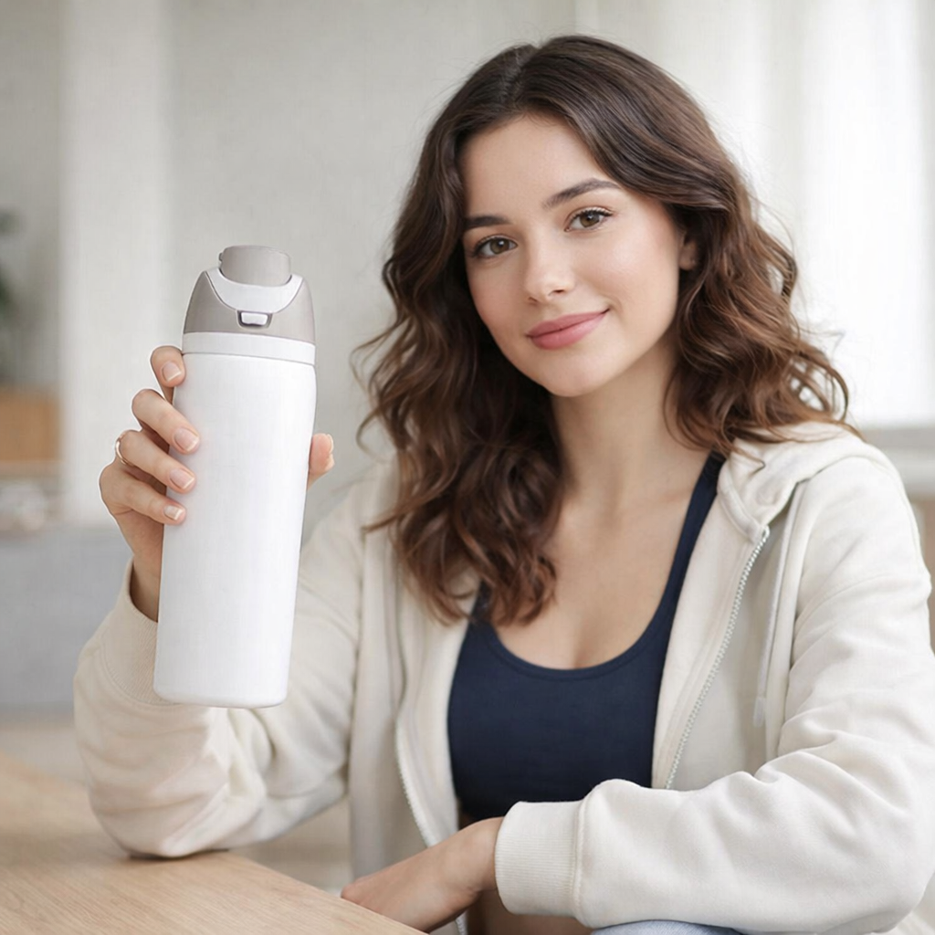 Push-Button Pop Lid Insulated Water Bottle