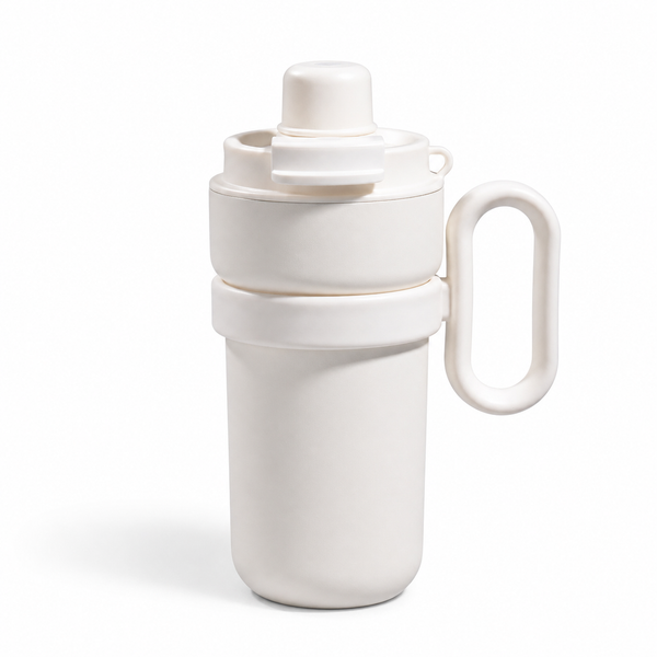 Dual-Drink Insulated Coffee Tumbler with Handle