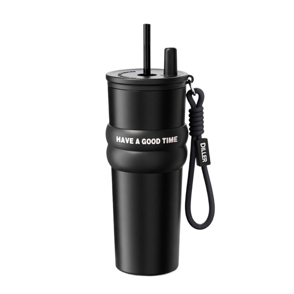 Insulated Straw Tumbler with Portable Carry Strap 24oz