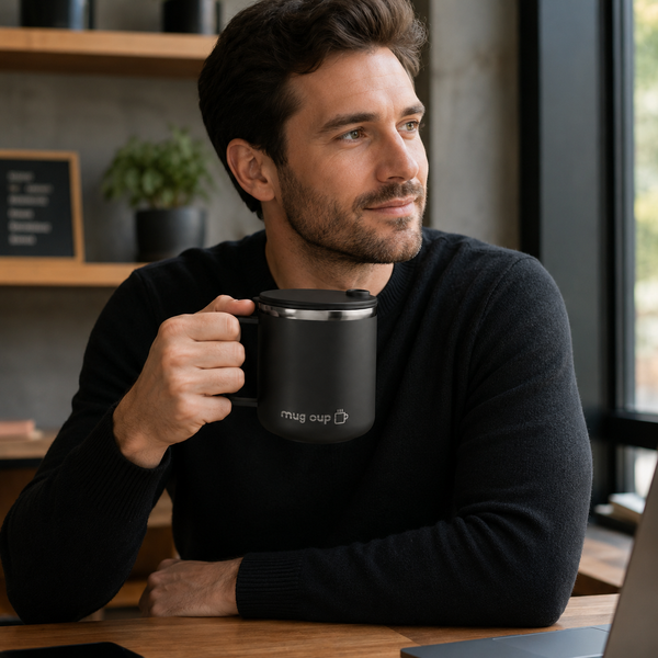 Sliding Lid Handled Coffee Tumbler 14oz